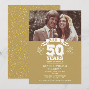 Gratulation zum 50. Hochzeitstag Foto Einladung