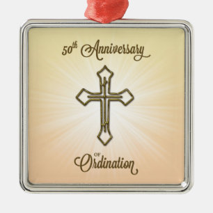 Gratulation zum 50. Jahrestag der Ordination Ornament Aus Metall