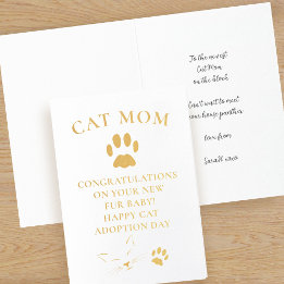 Gratulation zur Katzenadoption Foil Karte