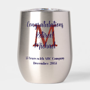 Gratulation zur Rente Monogramm Name Edelstahl