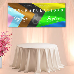 Gratulation zur schwulen Hochzeit Typography Pride Banner