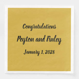 Gratulationen Brushstroke Script Gold Serviette