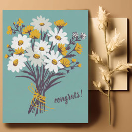 GRATULATIONEN Daisy Bouquet Floral Niedliche Custo Postkarte