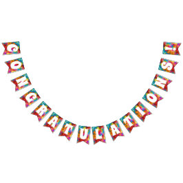 GRATULATIONEN GLÜCKWUNSCH FARBIGE RAINBOW WIMPELKETTE