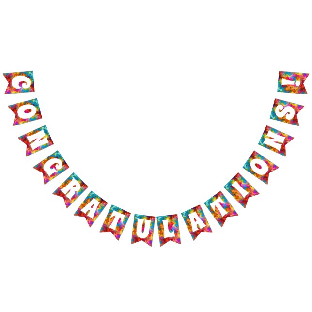 GRATULATIONEN GLÜCKWUNSCH FARBIGE RAINBOW WIMPELKETTE (Alle)