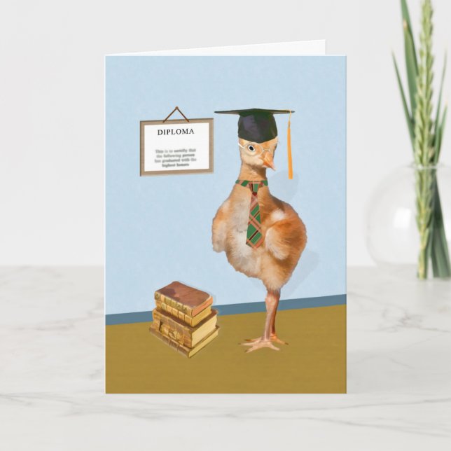 Gratulationen, Graduierung, Humorous Bird Karte (Vorderseite)