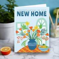 GRATULATIONEN NEUE ZUHAUSE MOVING Blume Vase