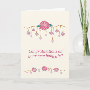 Gratulationen - Neues Baby Girl Karte