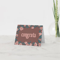 GRATULATIONEN Rosa Rosen Rahmen Blumen Custom