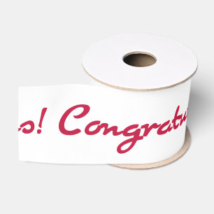 Gratulationen Rotes Lässiges Script Ripsband