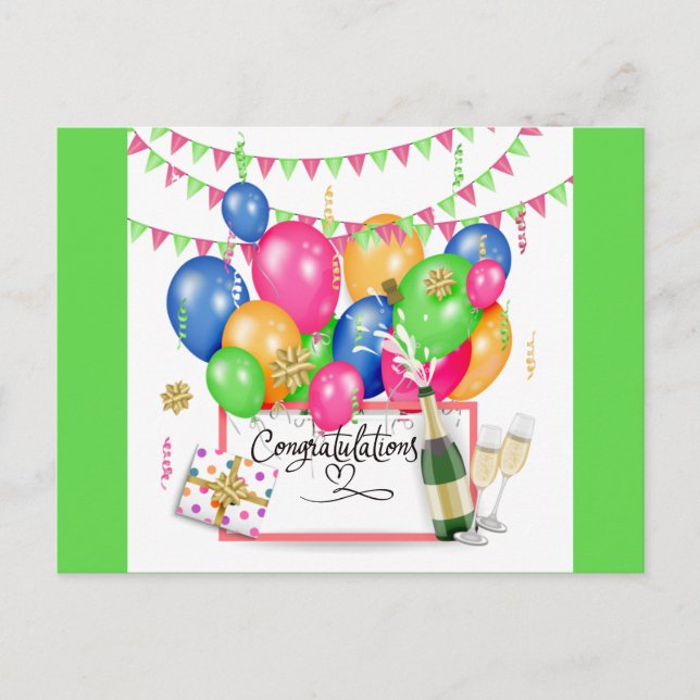 Gratulationsfeier Postkarte (Vorderseite)