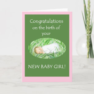 Gratulationskarte für ein neues Baby Mädchen Karte
