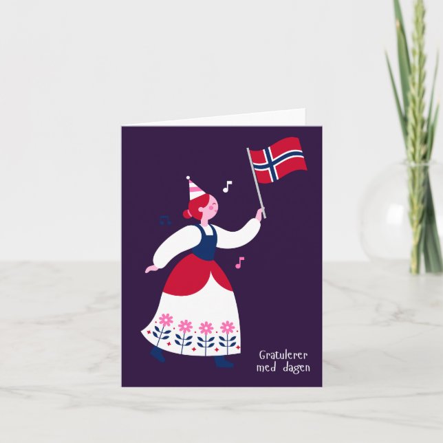 Gratulerer med dagen, norwegischer Geburtstag Karte (Vorderseite)