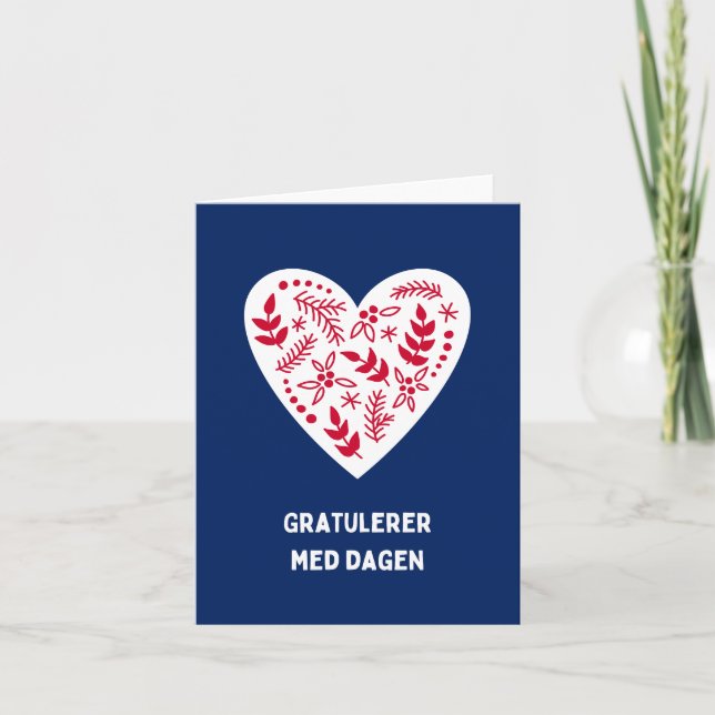 Gratulerer med dagen, norwegischer Geburtstag Karte (Vorderseite)