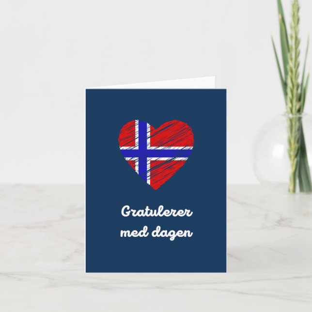 Gratulerer med dagen, norwegisches Glück Geburtsta Karte (Vorderseite)