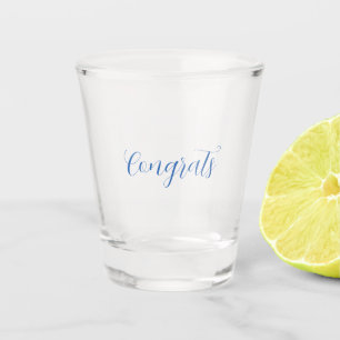 Gratuliere name blau stilvoll Abschlussdatum Jahr Schnapsglas