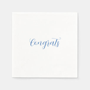 Gratuliere name blau stilvoll Abschlussdatum Jahr Serviette