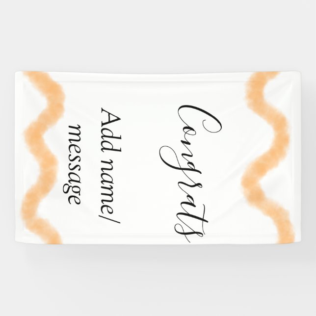 Gratuliere orange Spirale spanische Grenze Boho Re Banner (Horizontal)