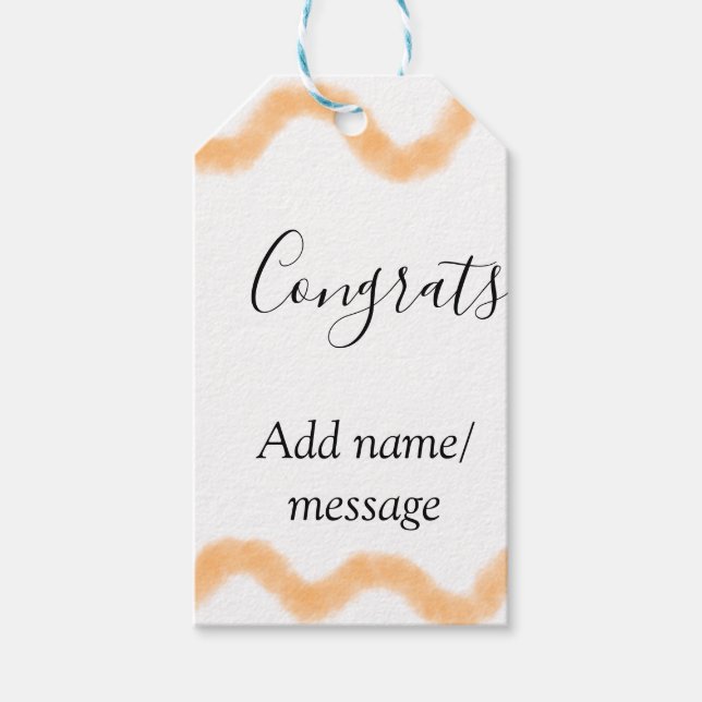 Gratuliere orange Spirale spanische Grenze Boho Re Geschenkanhänger (Vorderseite)