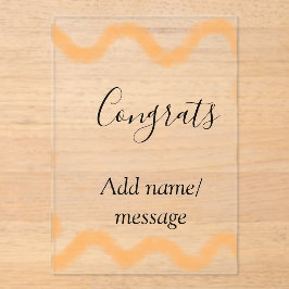 Gratuliere orange Spirale spanischer Rand Boho Ret Acryleinladungen