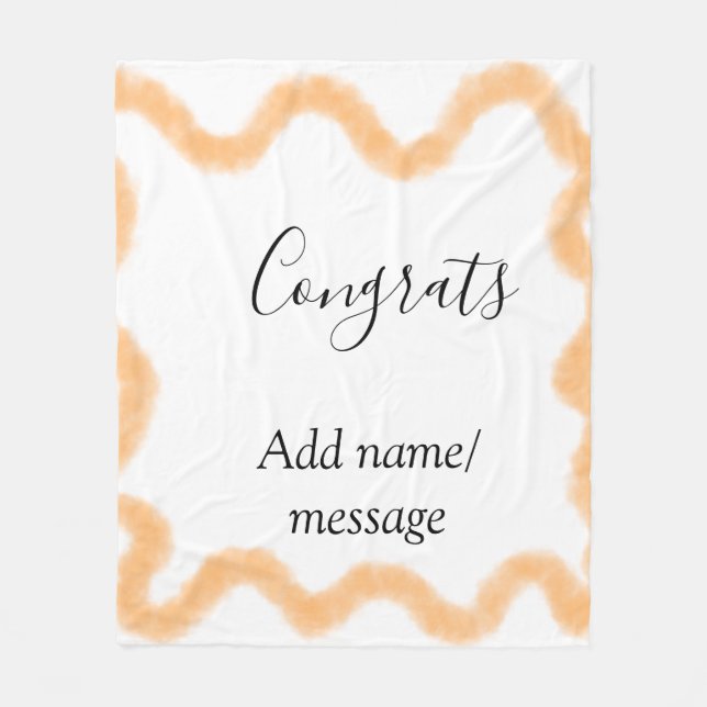 Gratuliere orange Spirale spanischer Rand Boho Ret Fleecedecke (Vorderseite)