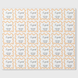Gratuliere orange Spirale spanischer Rand Boho Ret Geschenkpapier