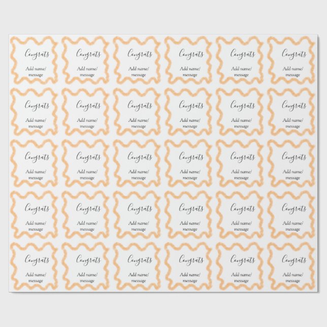 Gratuliere orange Spirale spanischer Rand Boho Ret Geschenkpapier (Flach)