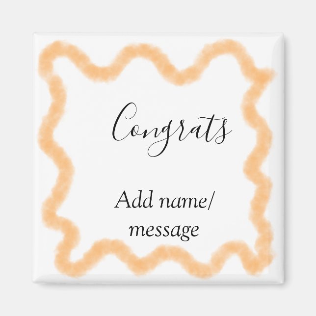 Gratuliere orange Spirale spanischer Rand Boho Ret Magnet (Vorne)