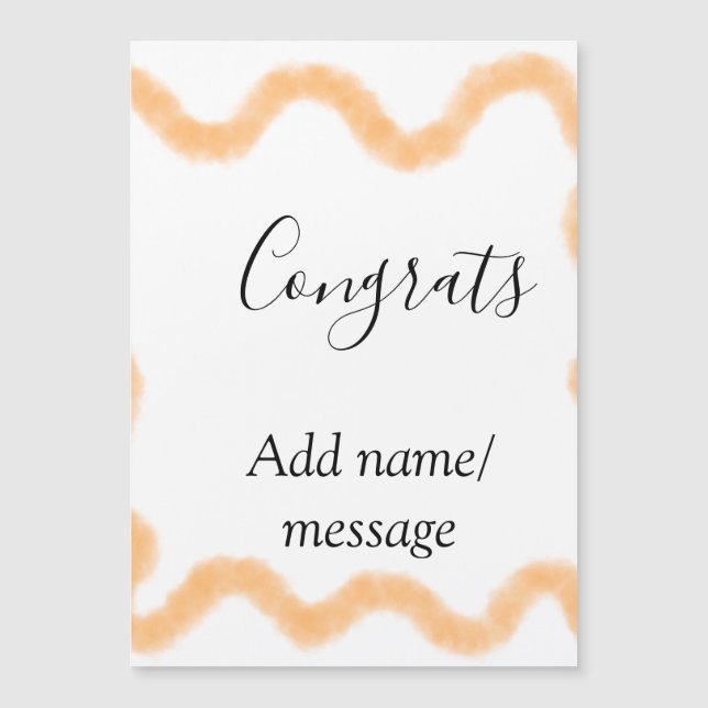 Gratuliere orange Spirale spanischer Rand Boho Ret Magnetkarte (Vorderseite)