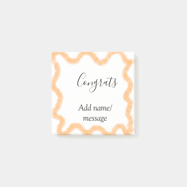 Gratuliere orange Spirale spanischer Rand Boho Ret Post-it Klebezettel (Vorderseite)