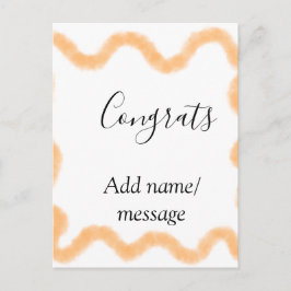 Gratuliere orange Spirale spanischer Rand Boho Ret Postkarte