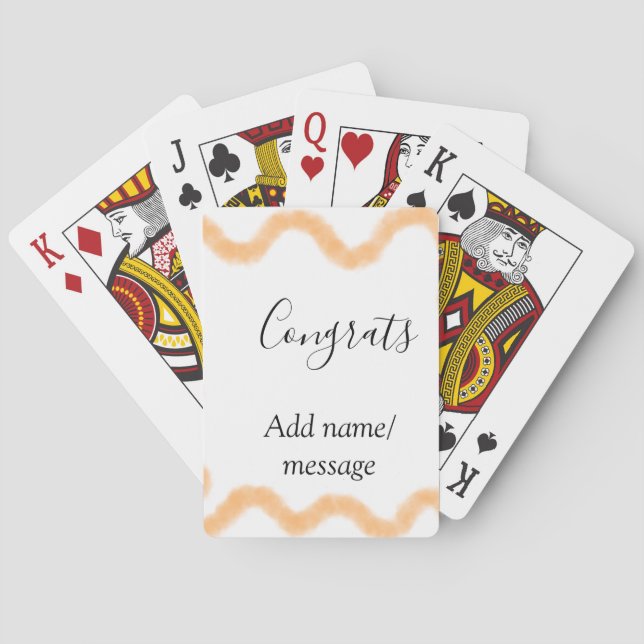 Gratuliere orange Spirale spanischer Rand Boho Ret Spielkarten (Rückseite)