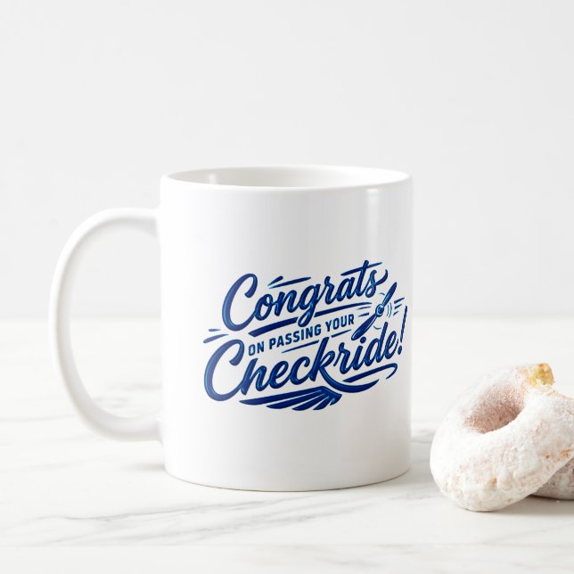 Gratuliere zum bestandenen Checkride! Kaffeetasse (Mit Donut)