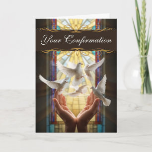 Gratuliere zur Konfirmation Hände lassen Tauben fr Dankeskarte