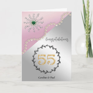Gratulieren Sie Freunden zum 55. Hochzeitstag Karte