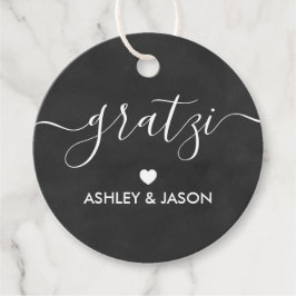 Gratzi Gift Tag, Hochzeit Danke Tag, Chalkboard Geschenkanhänger