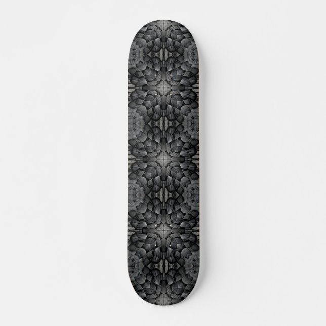 Grau-4-Sterne-Mosaik aus geometrischem Stein Skateboard (Vorne)