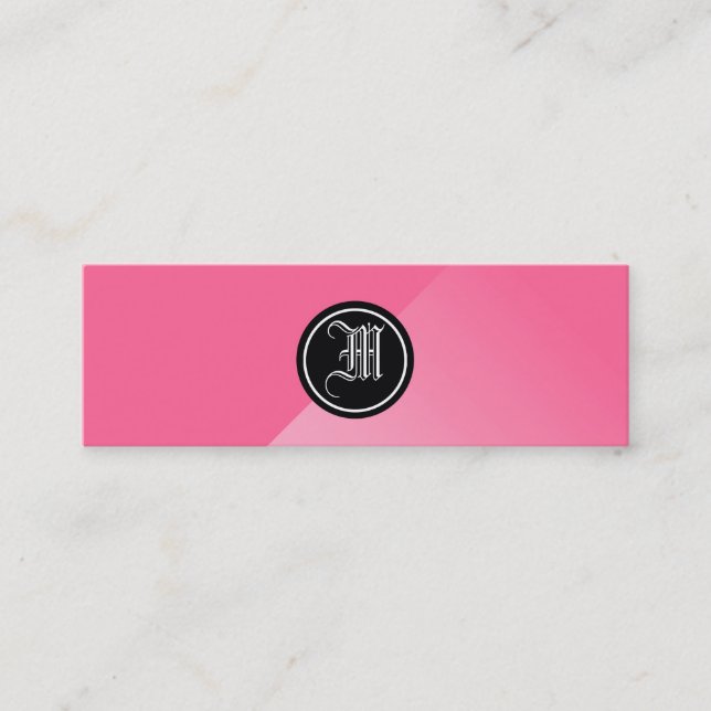 Grau Abstrakt Gothic Monogram Mini Visitenkarte (Vorderseite)