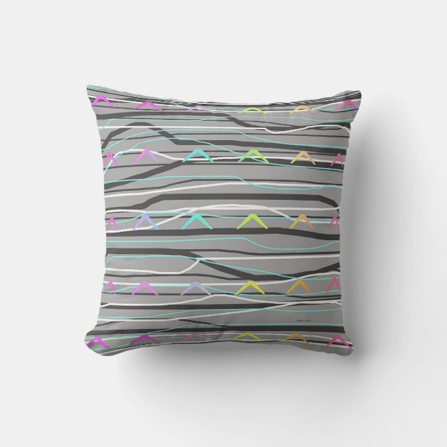 GRAU ABSTRAKT HOUSEWARMING GIFT KISSEN (Vorderseite)