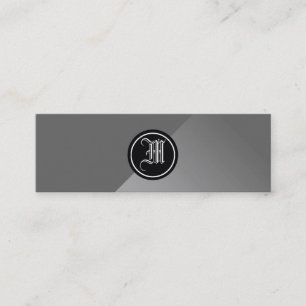 Grau Abstrakt und Monogramm Mini Visitenkarte