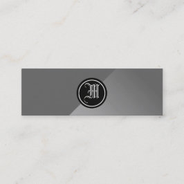 Grau Abstrakt und Monogramm Mini Visitenkarte