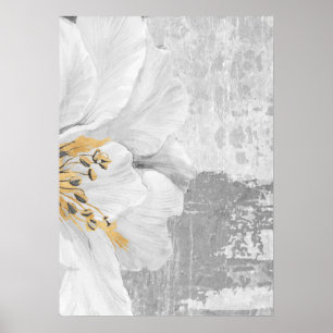 Grau Abstrakte botanische Malerei Wand an Wand Pos Poster