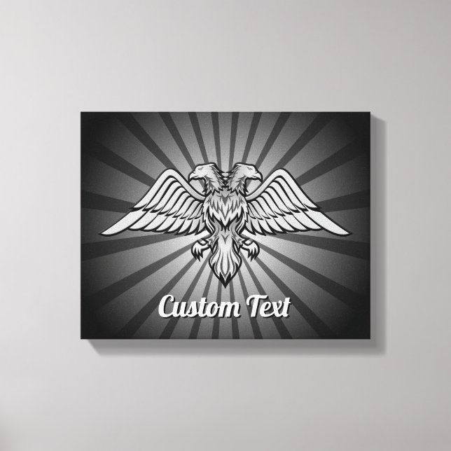 Grau Adler mit zwei Kopf Canvas Print Leinwanddruck (Vorderseite)