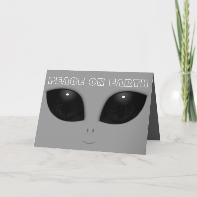 Grau-Alien Augen-lustiges Weihnachten (Vorderseite)