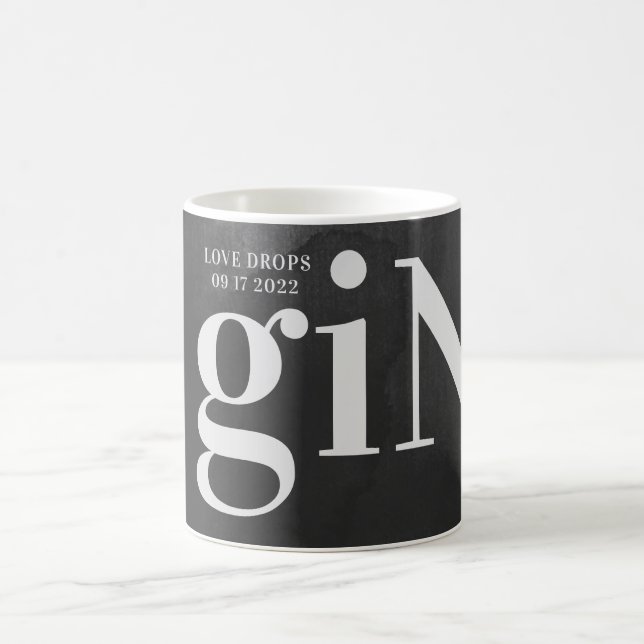 Grau Art Big Monogram Modern Bold Kaffeetasse (Mittel)