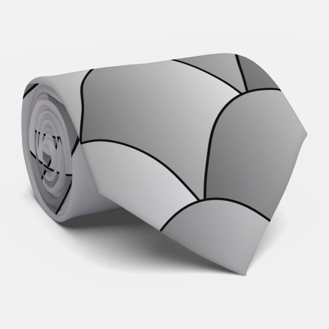 Grau Art Deco Design Krawatte (Gerollt)