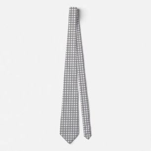 Grau-Asche-Gingham-Karo Krawatte