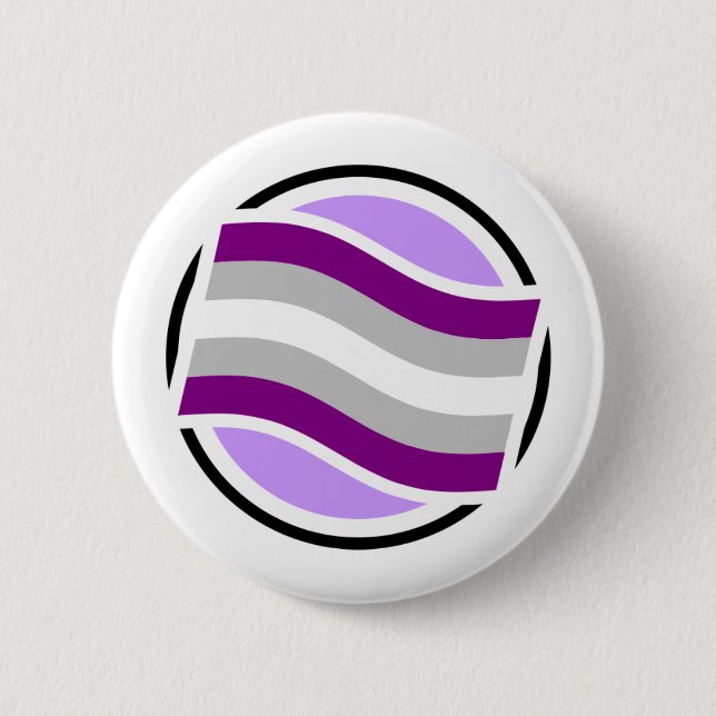 Grau-asexualer Pop-Oben Definitions-Ikonen-Knopf Button (Vorderseite)