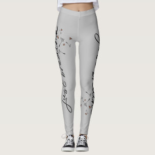 Grau Atme Einfach Löwenzahn Inspirations-Yoga Leggings