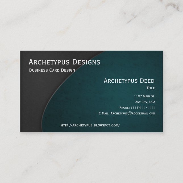 Grau auf aquamariner Kurven-Geschäfts-Karten-Art 3 Visitenkarte (Vorderseite)